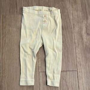 Kids Cream Ribbed Leggings